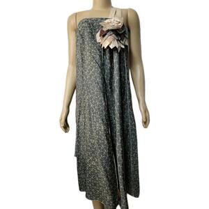 Stunning ROZAE NICHOLS Blue silk One shoulder Size M Womens Tunic dress  #C3